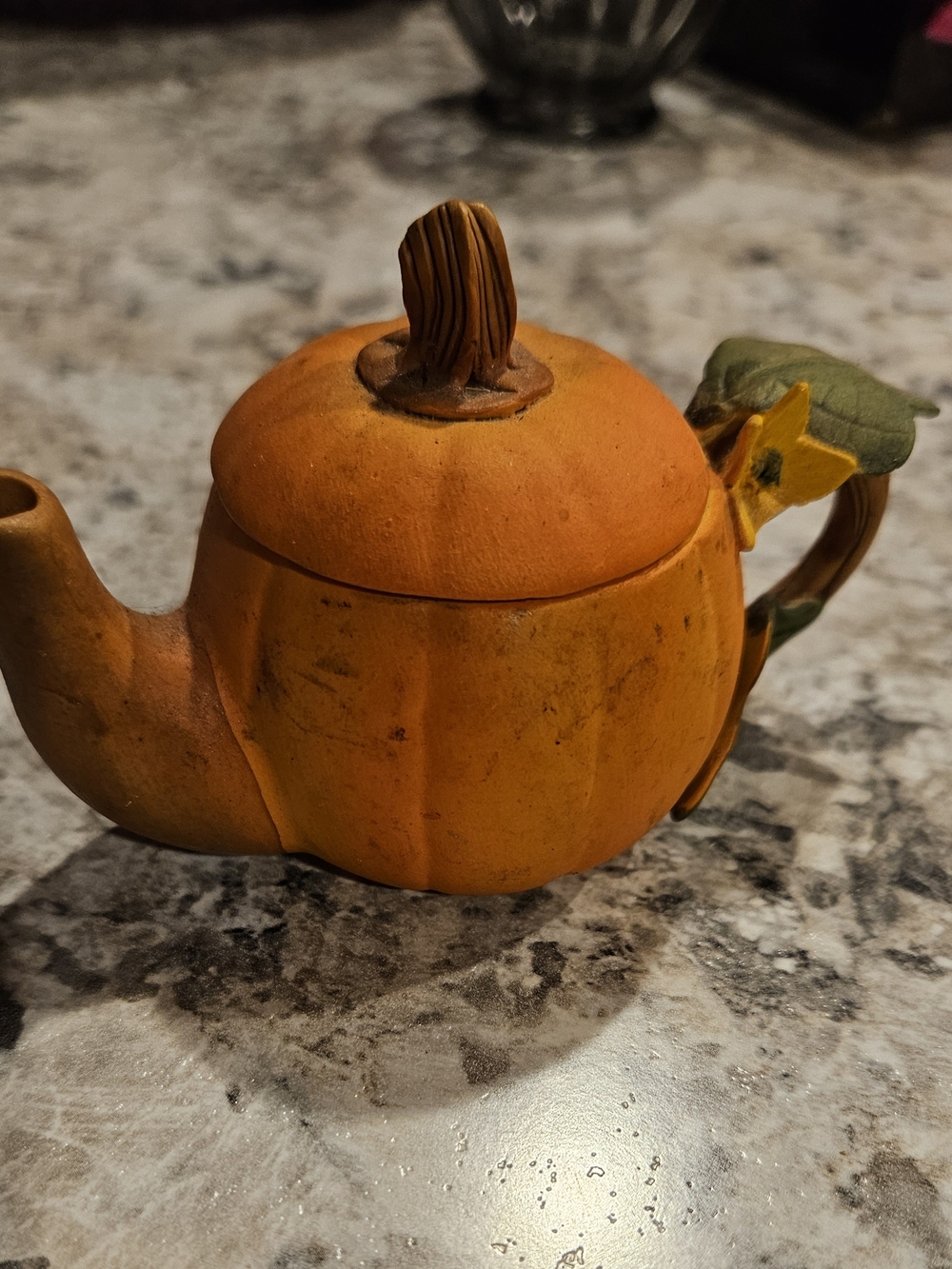 Orange Pumpkin Teapot Decorative Ceramic Teapot